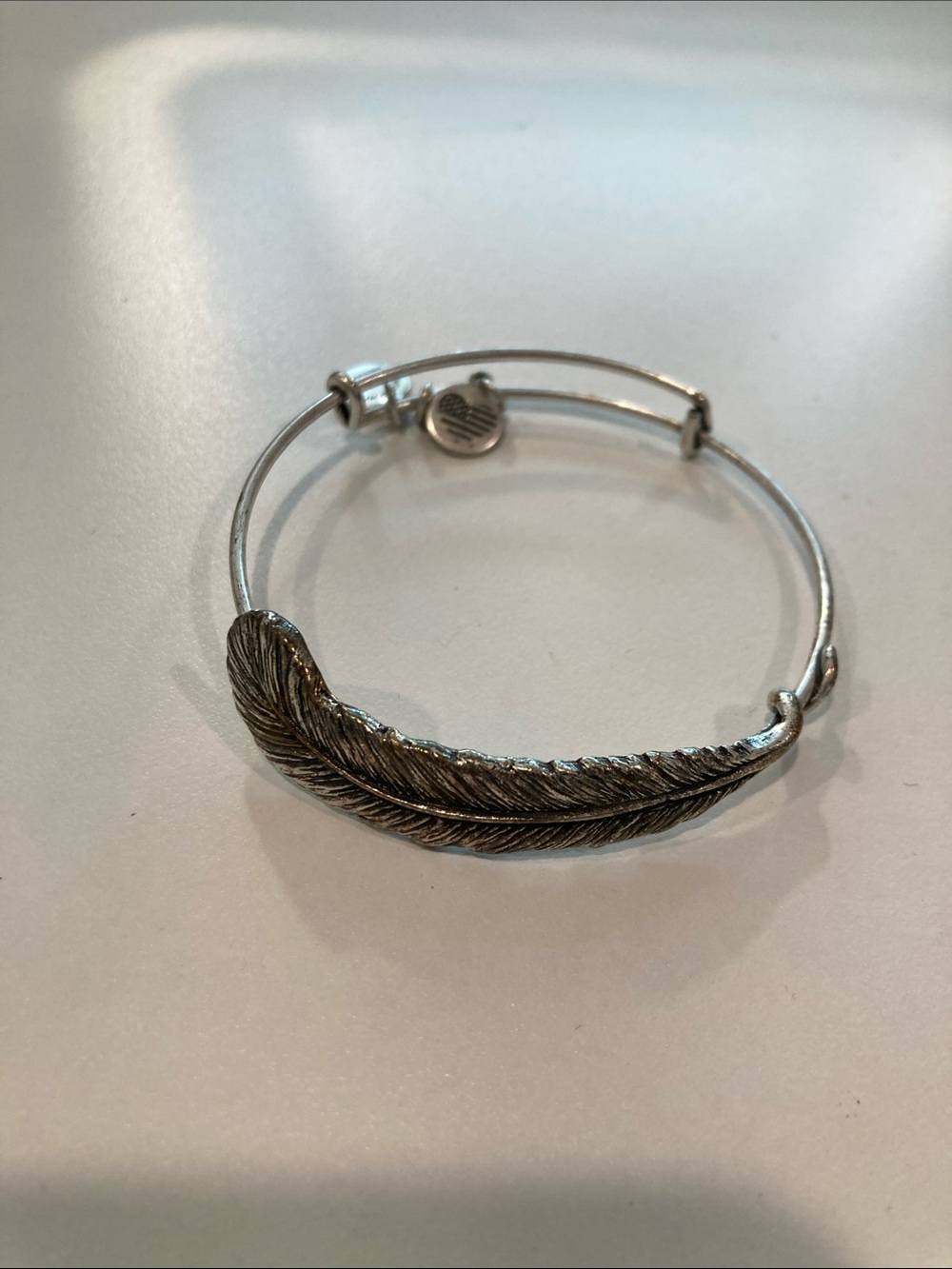Alex and Ani Silver Feather Bangle Bracelet
